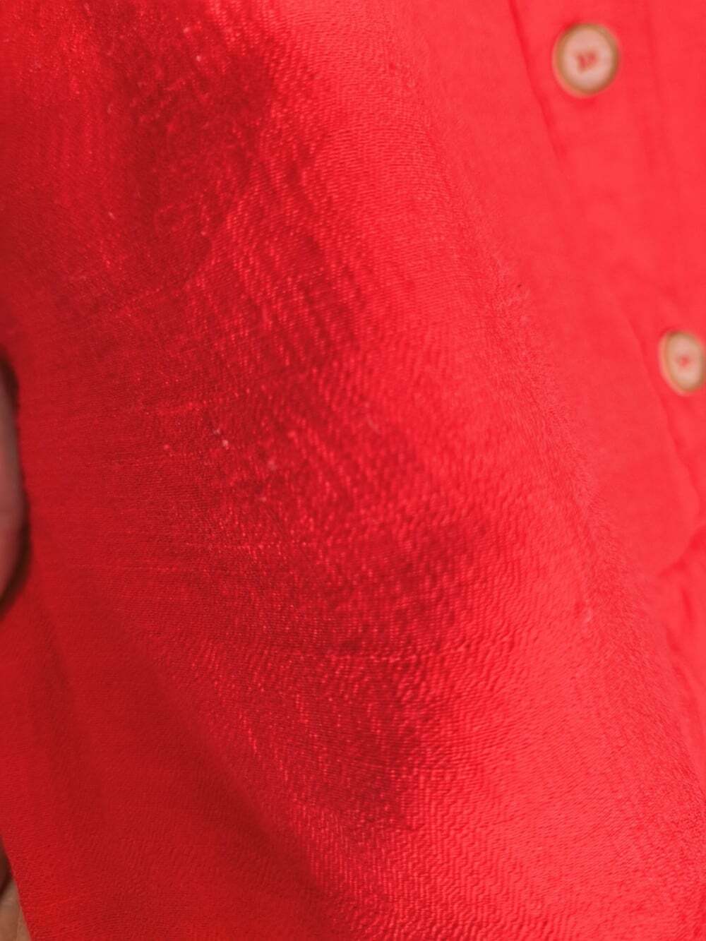 Umgee Red Button Front Tiered Shirt Dress Size Large Bohemian Style Split V Neck - Picture 7 of 13